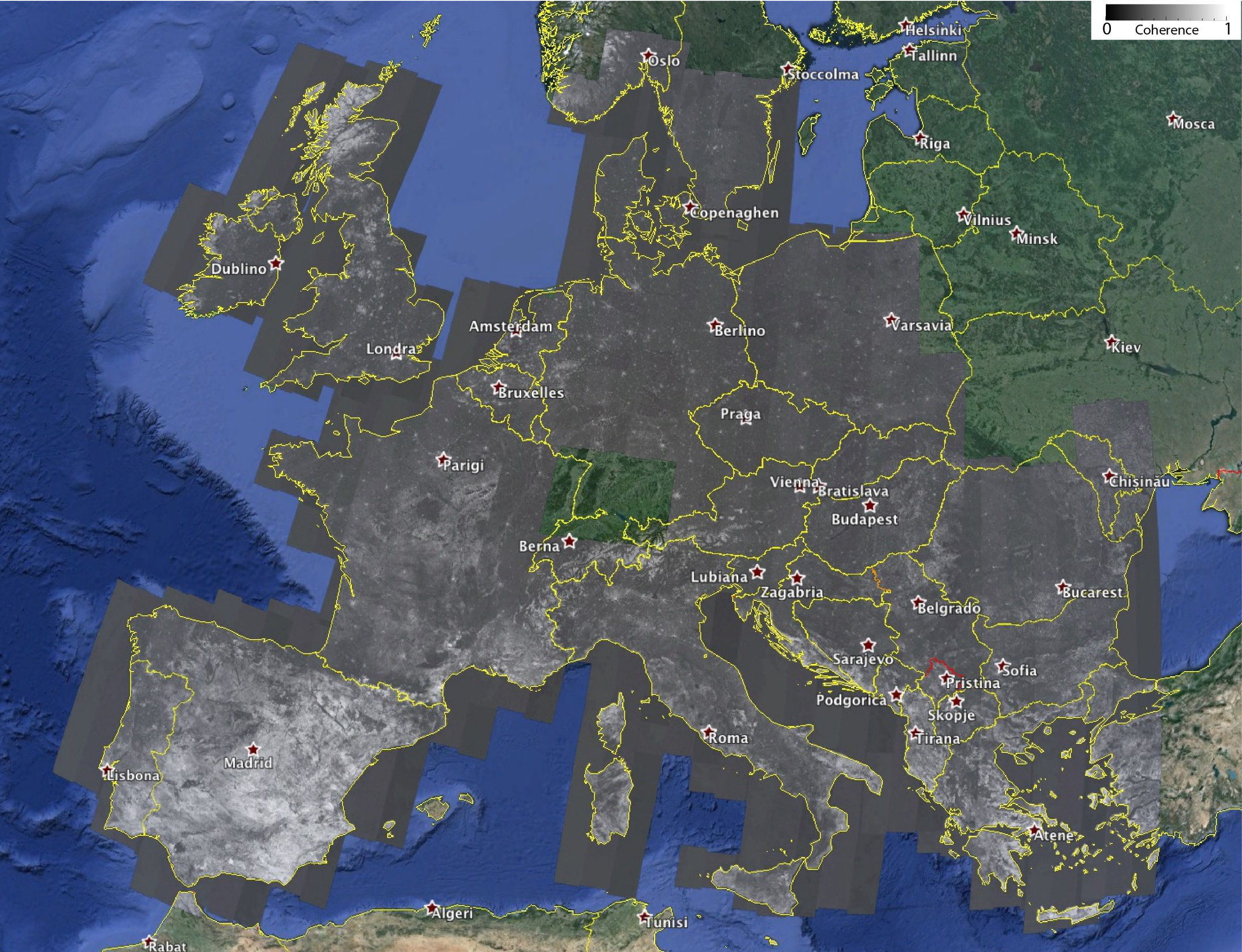 interferometric map of europe